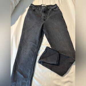 A&F black/grey ankle slit jeans